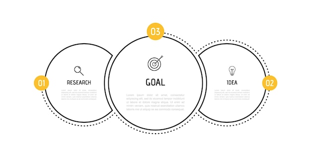 Szablon Infografiki Procesu Biznesowego Cienka Linia Z Liczbami 3 Opcje Lub Kroki Projekt Graficzny Ilustracji Wektorowych