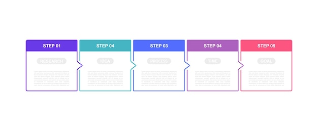 Szablon Infografiki Procesu Biznesowego Z 5 Opcjami Lub Krokami Projekt Cienka Linia Projekt Graficzny Ilustracji Wektorowych