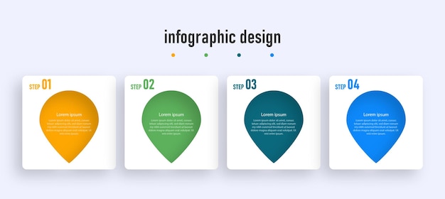 Szablon Infografiki Procesu Z 4 Krokami Premium Wektor