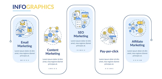 Plik wektorowy szablon infografiki prostokątnej strategii marketingowej