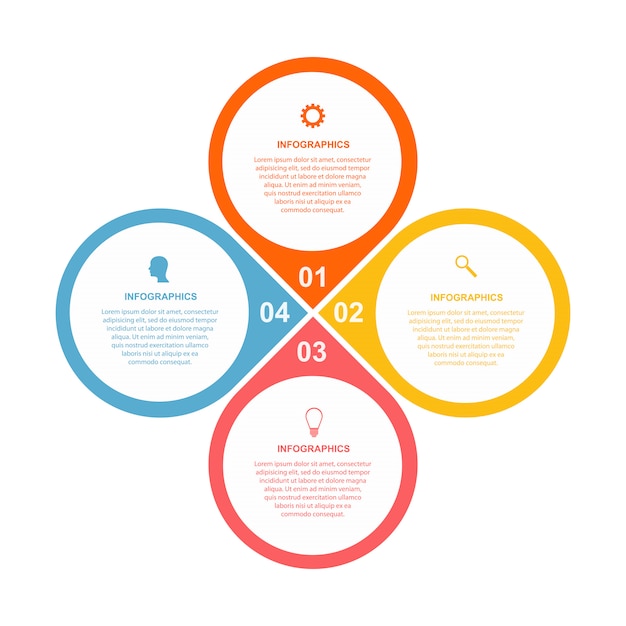 Plik wektorowy szablon infografiki prosty biznes opcje płaskie.