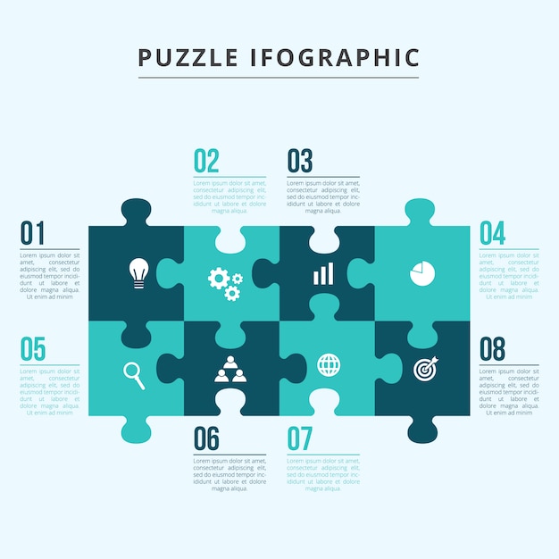Szablon infografiki puzzle