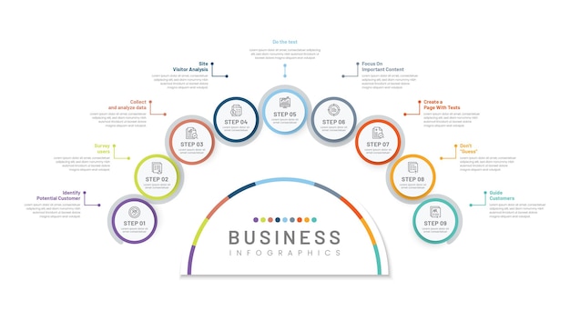 Szablon Infografiki W Dziewięciu Krokach