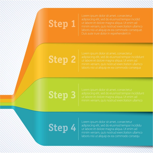 Szablon Infografiki Wstążka Krok Po Kroku