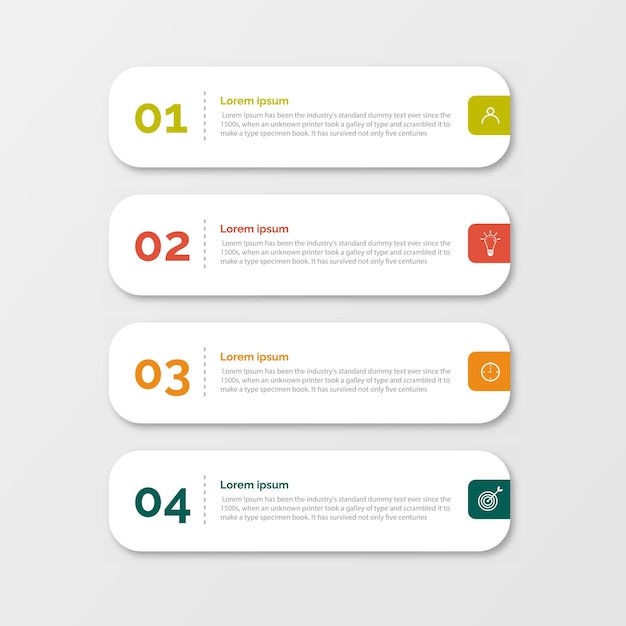 Szablon infografiki z 4 krokami