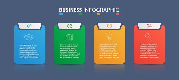 Szablon Infografiki Z 4 Opcjami Dla Biznesu