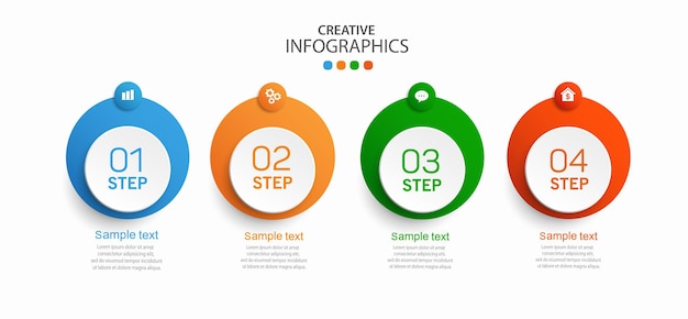 Szablon Infografiki Z 4 Opcjami Dla Biznesu