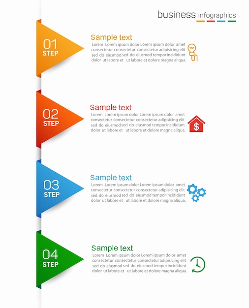 Szablon Infografiki Z 4 Opcjami Lub Krokami