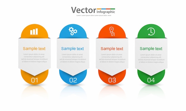 Szablon Infografiki Z 4 Opcjami Lub Krokami