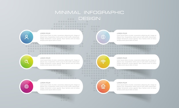 Szablon infografiki z 6 opcjami