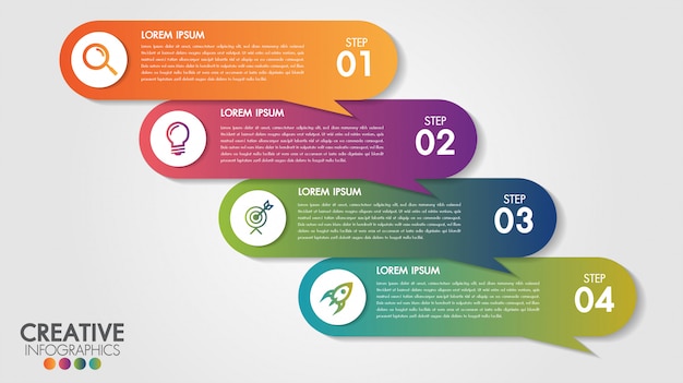 Szablon Infografiki Z Czterema Krokami