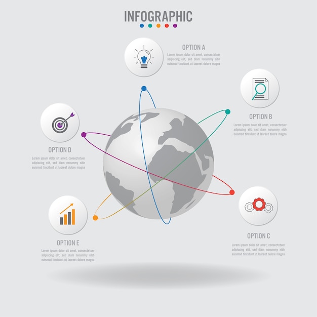 Szablon Infographic Biznesu Z 5 Opcjami