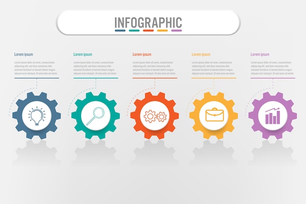 Szablon Infographic Biznesu Z 5 Opcji Biegów