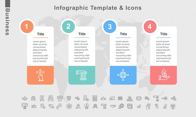 Plik wektorowy szablon infographic i elementy biznesowe układ diagramu wektorowego schematu blokowego