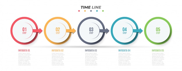 Szablon Infographic Osi Czasu Dla Kroków Procesu Biznesowego