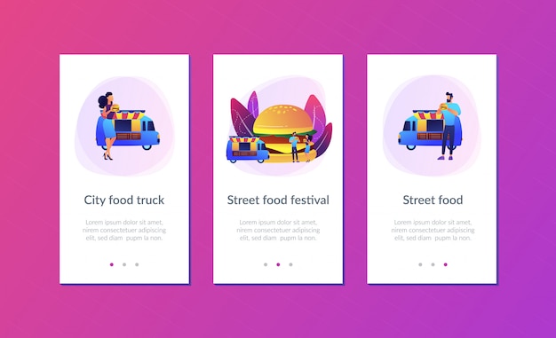 Szablon interfejsu aplikacji Street Food.