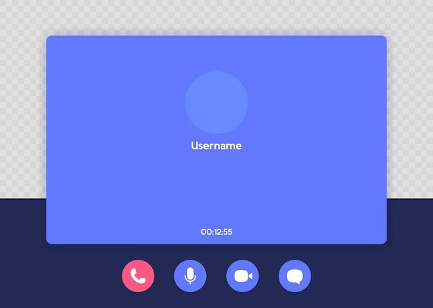 Szablon Interfejsu Połączenia Wideo Interfejs Ekranu Połączenia Do Rozmów Wideo W Mediach Społecznościowych I Komunikacji Ilustracja Wektorowa