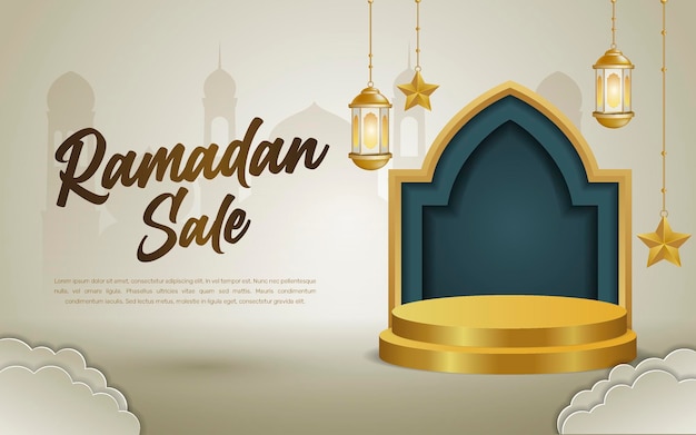 Szablon islamskiego banera Ramadan Kareem