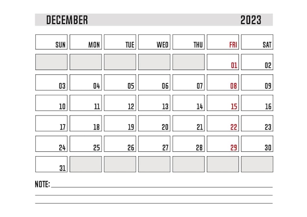 Szablon Kalendarza Korporacyjnego A4 Miesiąc Grudzień