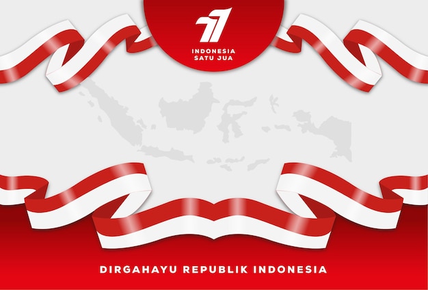 Szablon Kartki Z życzeniami Indonezyjskiego Dnia Niepodległości Premium Wektorów