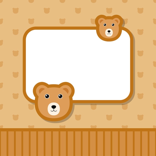 Plik wektorowy szablon kartki z życzeniami z niedźwiedziem
