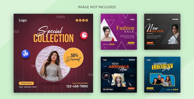 Szablon Kolekcji Postów Na Instagramie Sprzedaży Mody