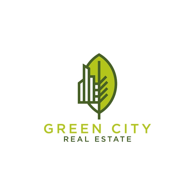 Szablon Koncepcja Projektowania Logo Streszczenie Zielone Miasto Budynku