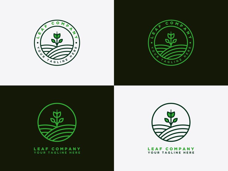 Szablon liść logo Design Set symbol prostej natury