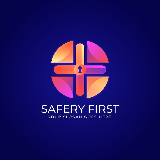 Szablon logo bezpieczeństwa gradientu