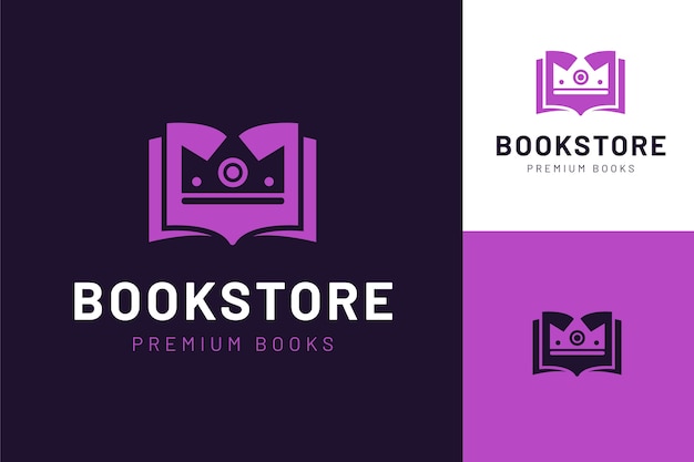Szablon logo biblioteki płaskiego projektu