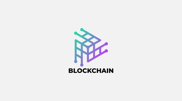 Szablon Logo Blockchain. Technologia Wektor Projektu