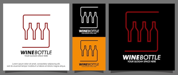 Szablon logo butelki wina alkoholowego