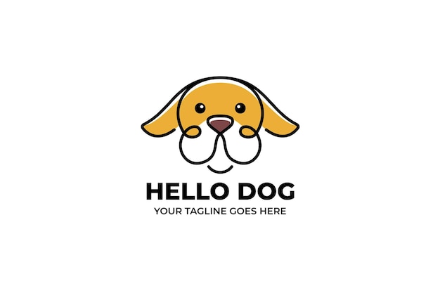 Szablon Logo Cute Dog Cartoon