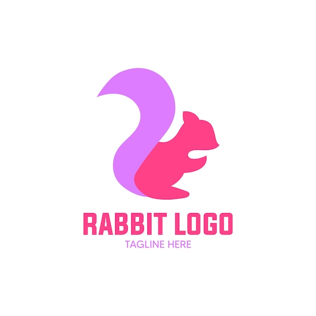 Plik wektorowy szablon logo cute rabbit