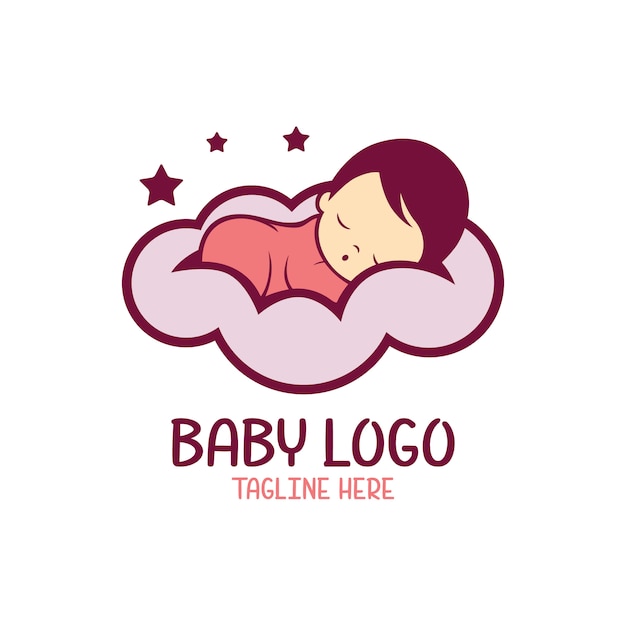 Szablon logo dla dzieci na białym tle