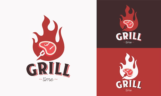 szablon logo dla restauracji z grillem