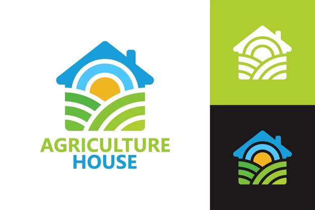 Szablon Logo Domu Rolnictwa Wektor Premium