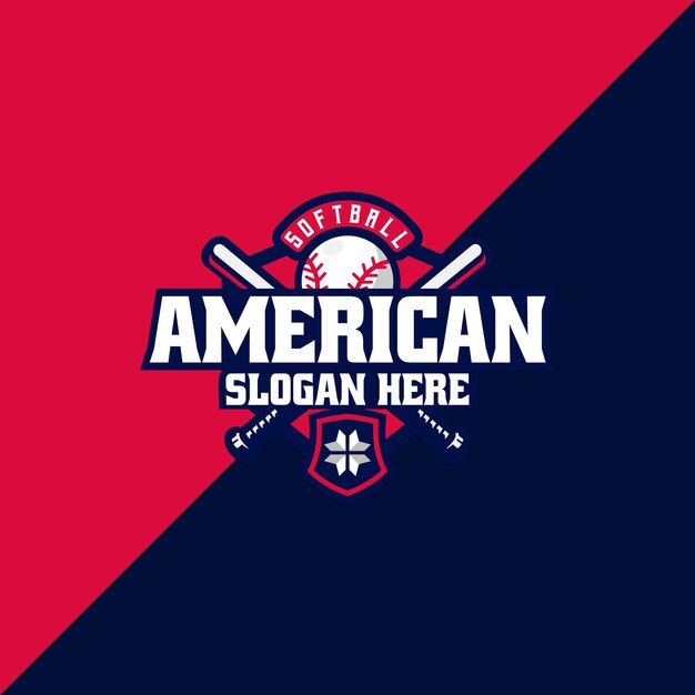 Szablon Logo E-sportu Amerykańskiej Drużyny Baseballowej