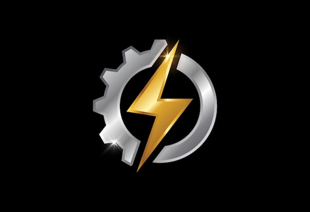 Szablon Logo Energii Elektrycznej Oświetlenie Symbol Znak śruby.