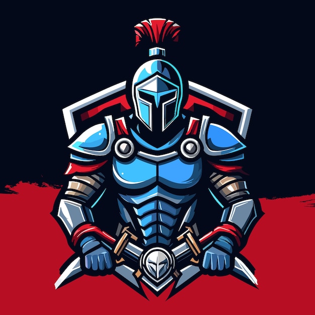 Plik wektorowy szablon logo esport skull warrior dla twardych drużyn gier