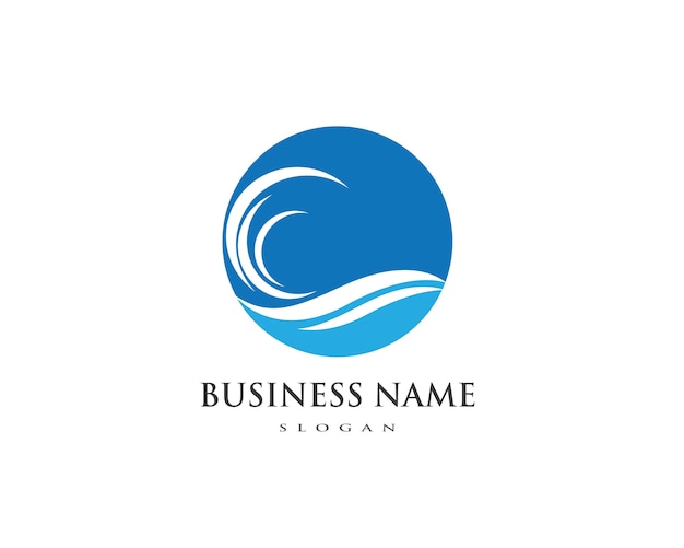 Szablon logo fala wody