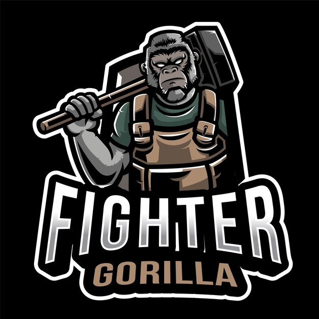 Szablon Logo Fighter Gorilla Esport