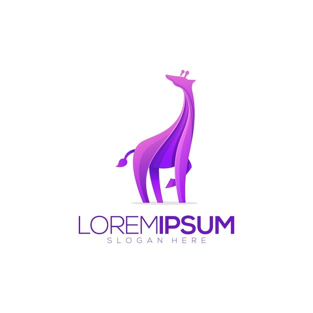 Szablon Logo Fioletowy żyrafa