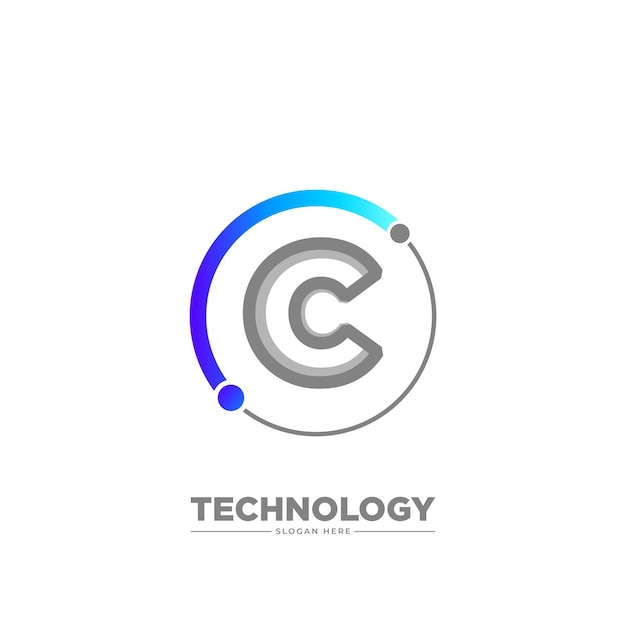 Szablon Logo Firmy Technologii Litery C