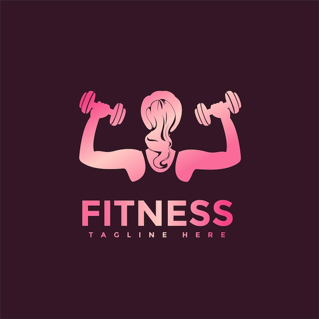 Szablon Logo Fitness Piękna Kobieta