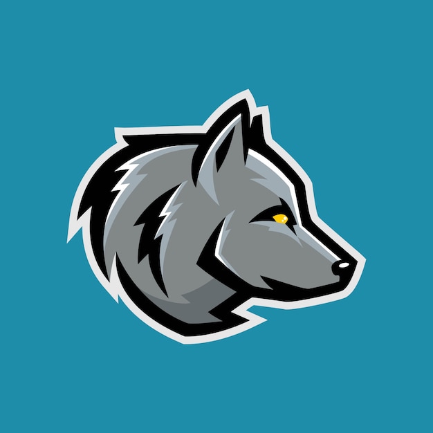 Szablon Logo Gier Wolf E-sport