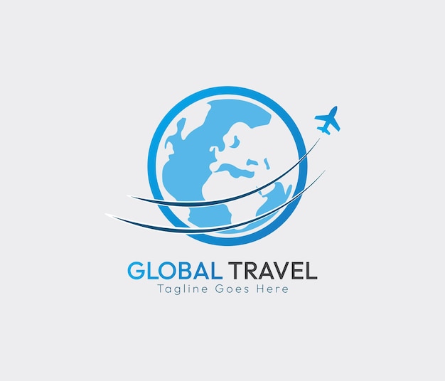 Plik wektorowy szablon logo global travel business logo podróży logo biura podróży