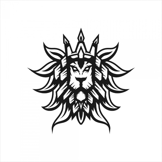 Szablon logo głowy lwa.
