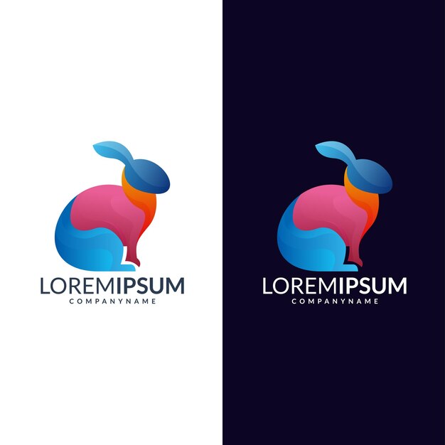 szablon logo gradientowego królika