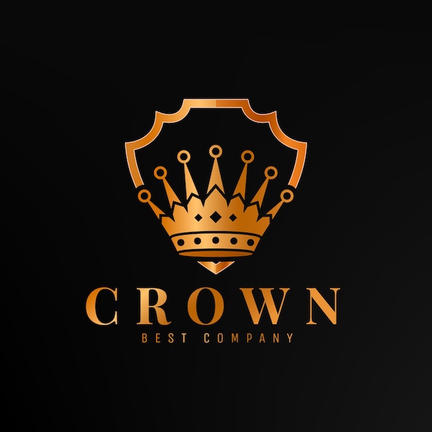 Plik wektorowy szablon logo gradientowej złotej korony